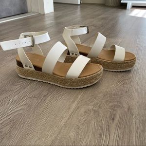 SODA white platform sandals